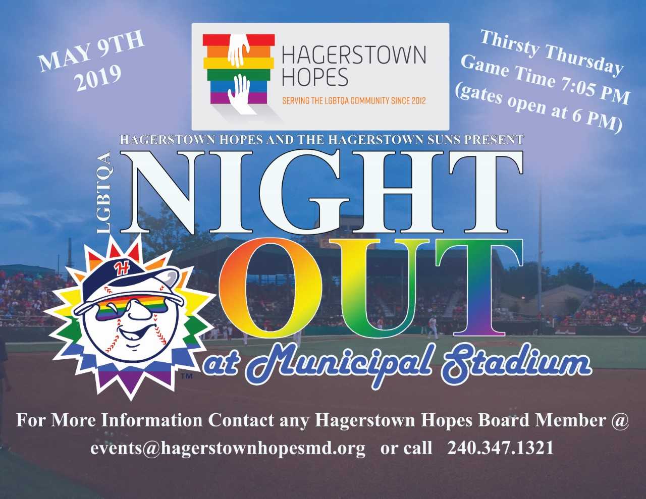 Pride Night Out @ Hagerstown Suns Memorial Stadium - Hagerstown Hopes